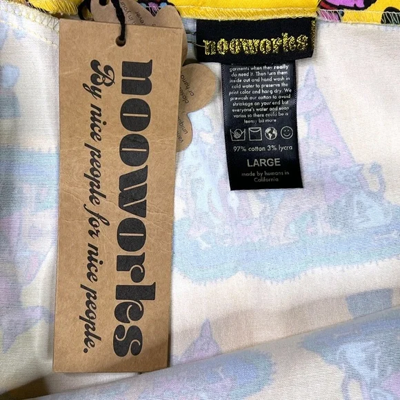 NWT NOOWORKS Dog Party Yellow Twill Mini Skirt Size Large - Picture 6 of 8